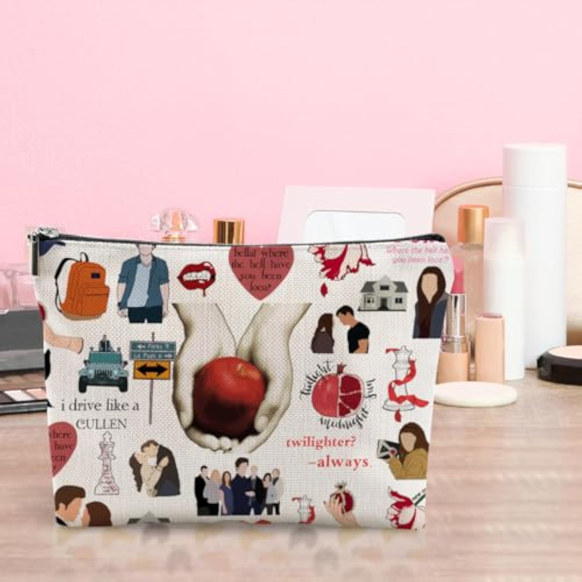 Twilight Merch Makeup Bag for Vampire Lovers, Cosmetic Bag